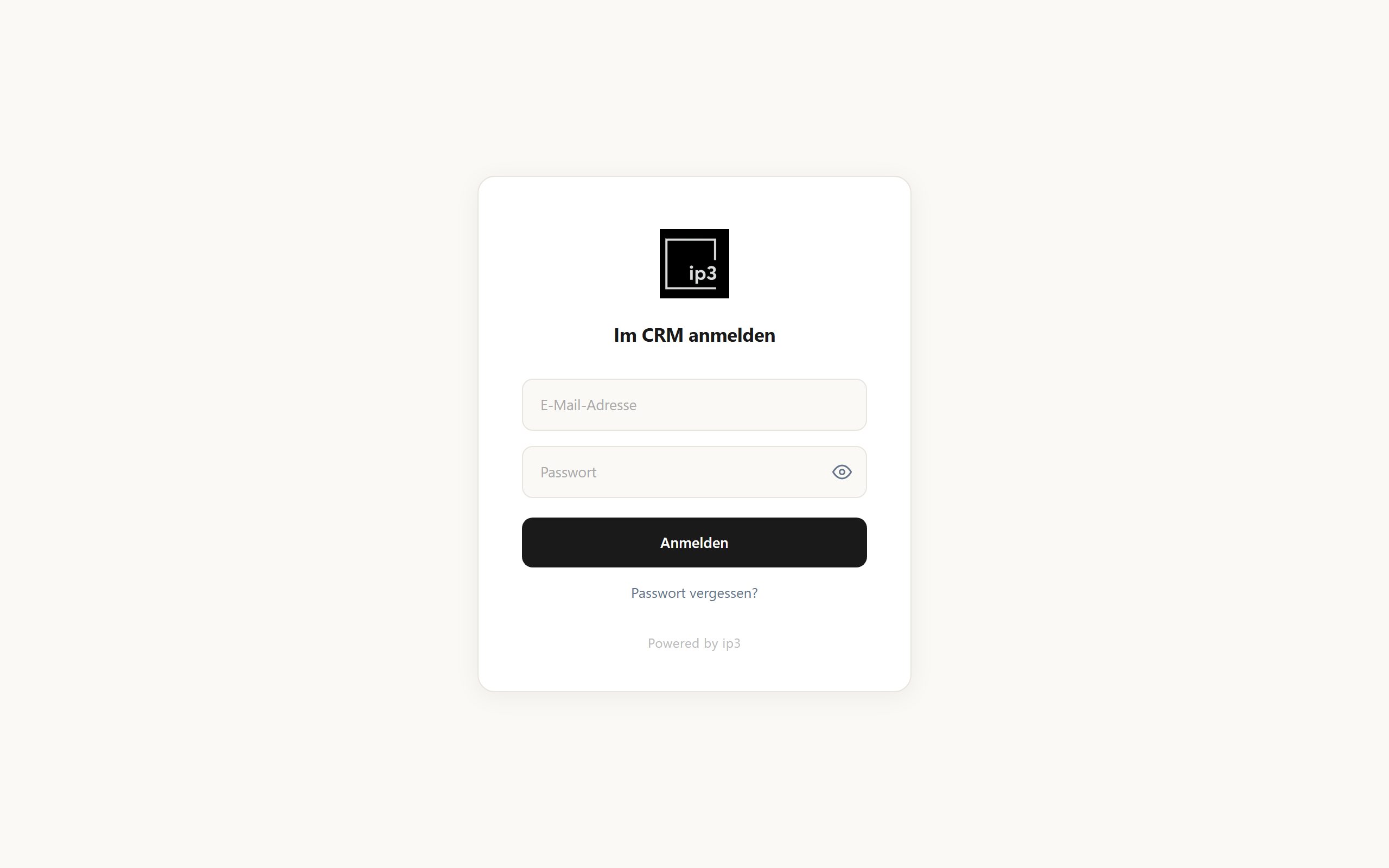 IP3 · Custom CRM — screenshot